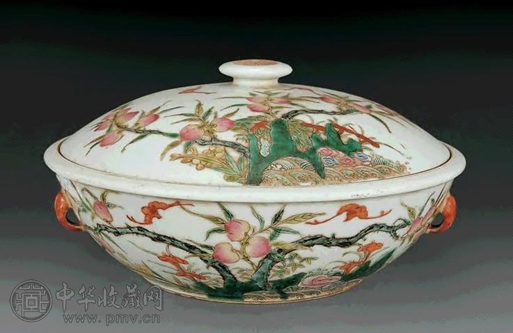 民国 粉彩福寿纹一品锅