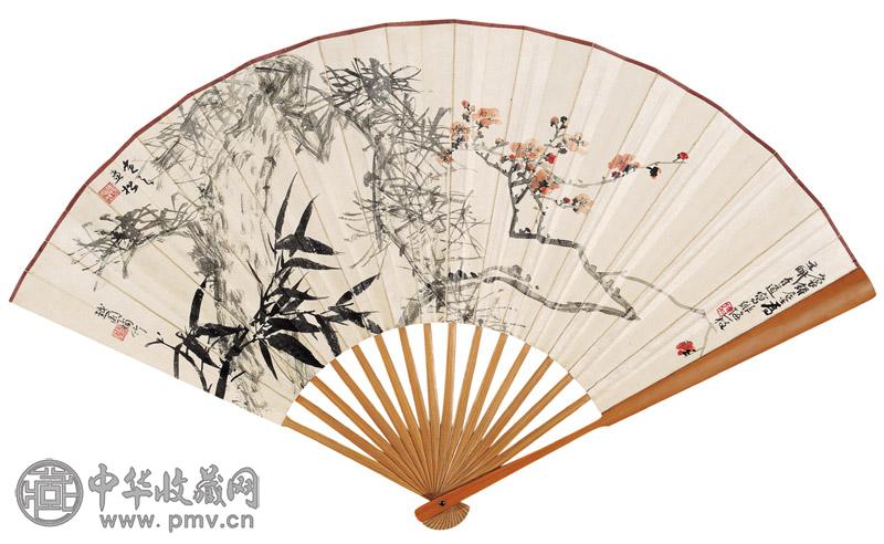 吴征等合作 三友图 设色纸本