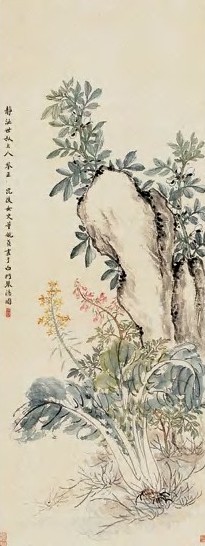 董婉贞 豆花清蔬 轴 纸本设色