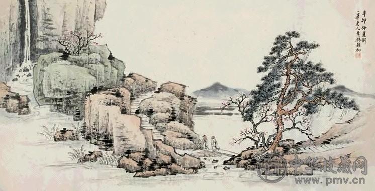 樊颖初 1951年作 浅绛山水 纸本