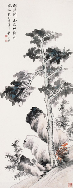 吴子深 林溪高岫图 立轴 水墨纸本
