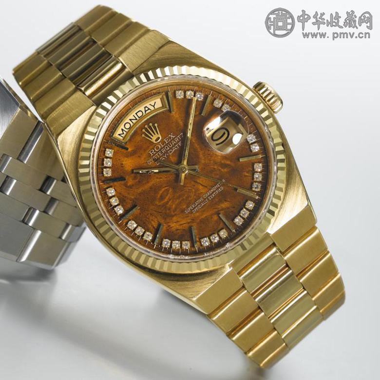 劳力士「DAY-DATE」18k黄金石英腕表