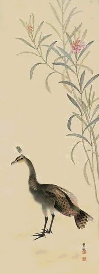 渡边晨亩 幼雀图 立轴 设色绢本