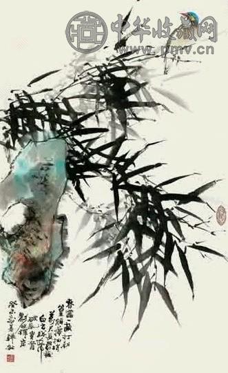 韩敏 竹鸟 立轴