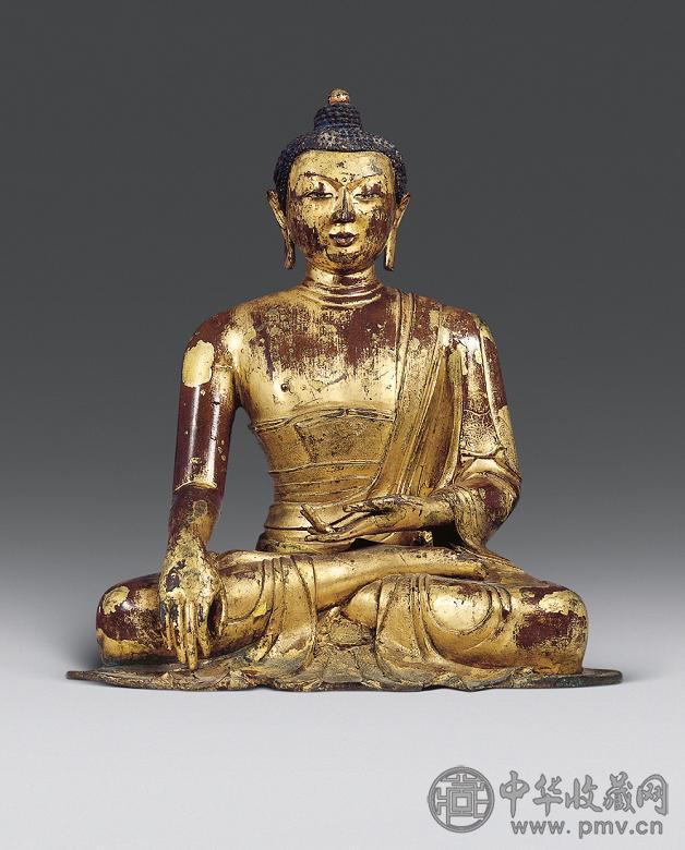 元 铜鎏金释迦牟尼佛坐像