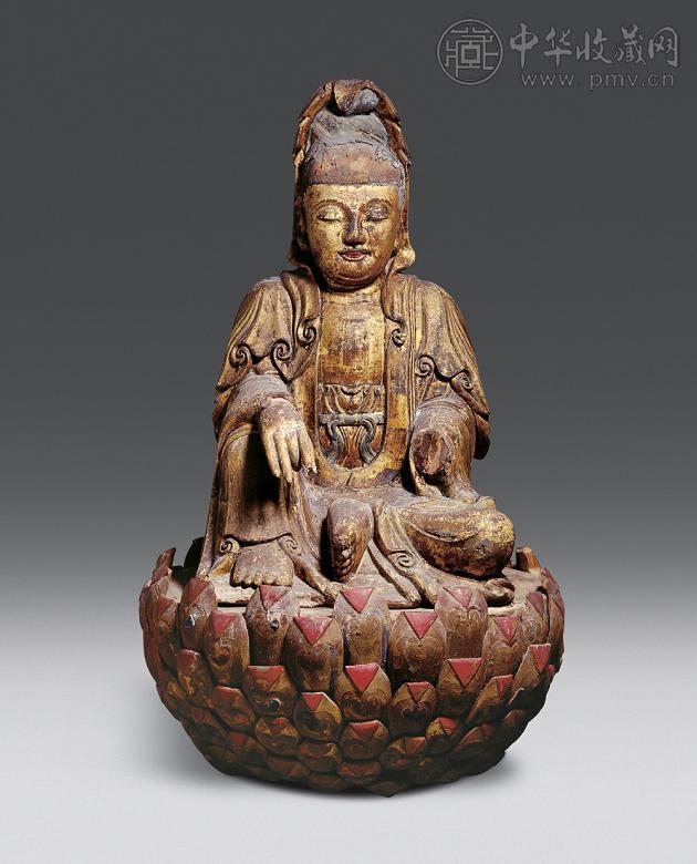 明万历 木雕观音坐像