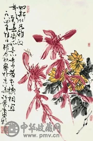 张君秋 花卉 镜心 设色纸本