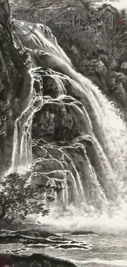 徐志文 1993年作 吟瀑图 立轴 纸本