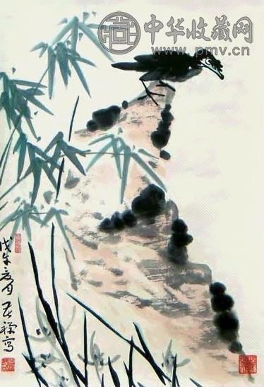 李苦禅 花鸟 立轴 设色纸本