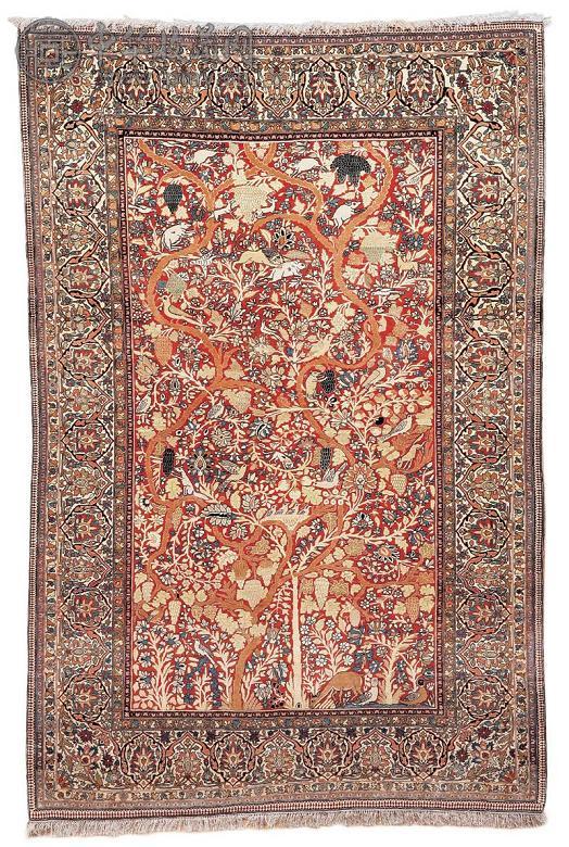 约19世纪中作 克山地毯