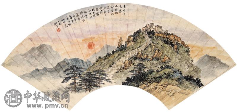 袁松年 泰山日出图 镜心 设色纸本