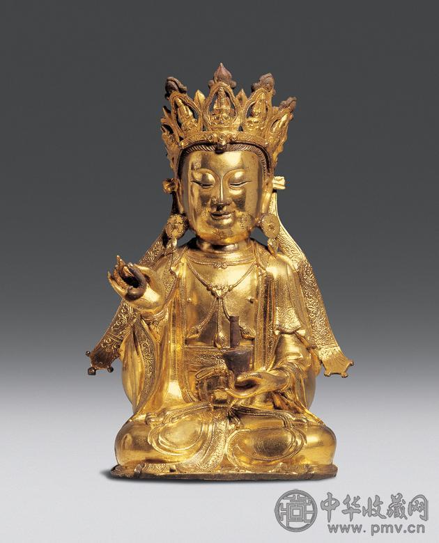 明 铜鎏金观世音菩萨坐像