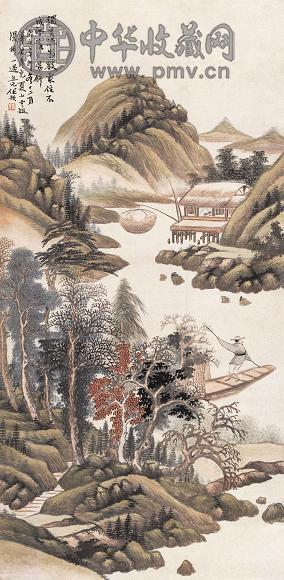 任预 1891年作 山水 立轴 设色纸本