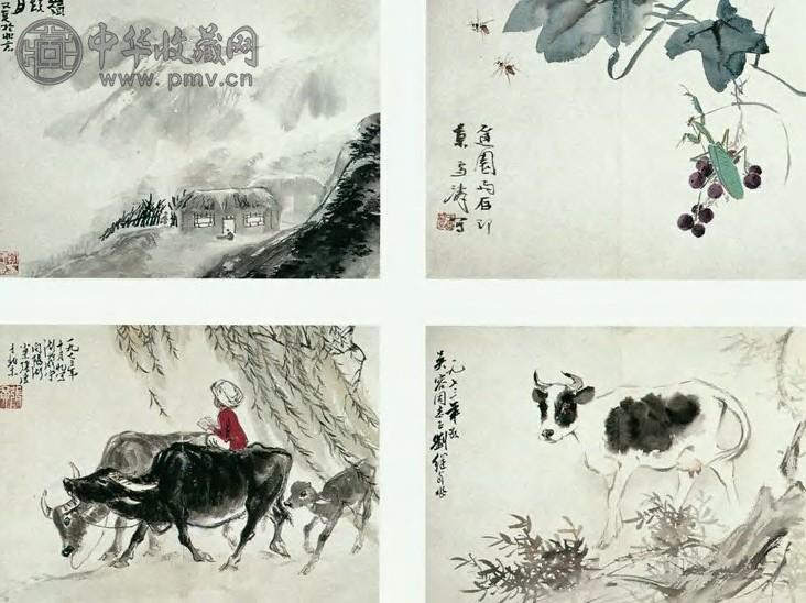 王雪涛 现代 绘画集锦 册页(12开选4)