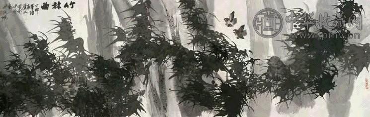 裘憬木 竹林曲 镜心 设色纸本