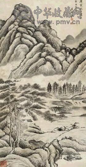 王时敏 1650年作 山水 立轴 纸本