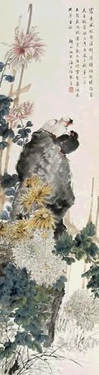 何煜 花鸟 立轴 设色纸本