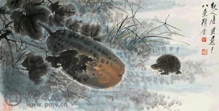 唐云 1991年作 瓜田 镜心 设色纸本