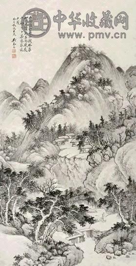 吴琴木 山水 单片 水墨纸本