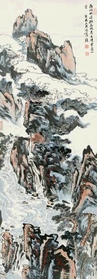 陆俨少 1983年作 山水 立轴 纸本