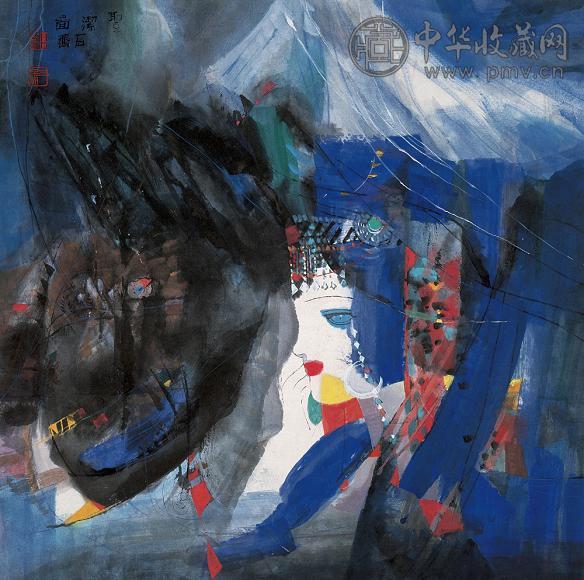 石齐 圣洁图 镜心 设色纸本