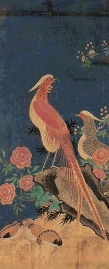 清 凤凰牡丹 镜片