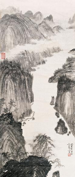 陈佩秋 山水 镜心 水墨纸本