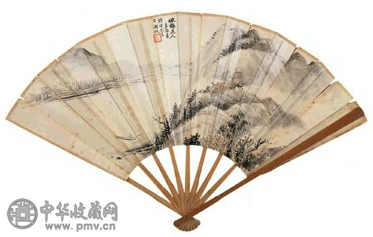 沙馥 花鸟 成扇