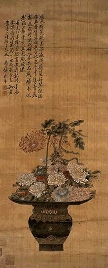 恽寿平 花卉 立轴 设色绢本