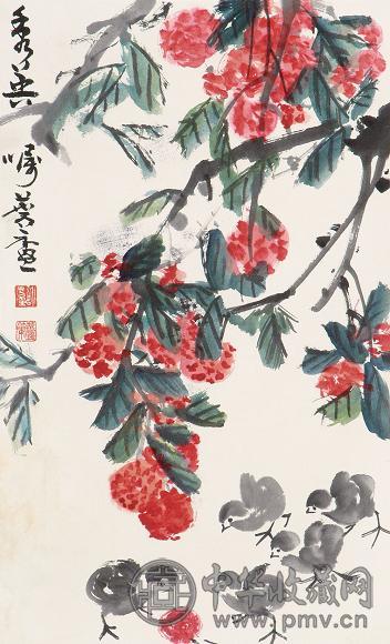 许麟庐 花鸟 立轴 纸本