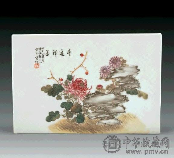 方云峰粉彩压遍群芳瓷板
