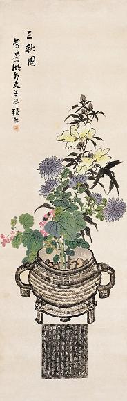 张熊 三秋图 立轴 设色纸本