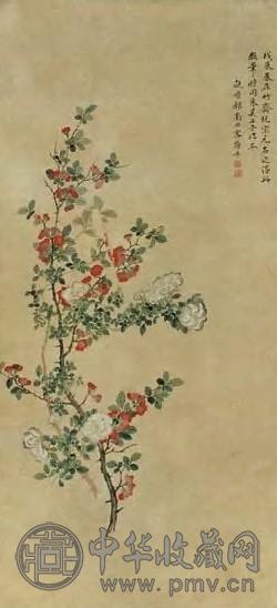 恽寿平(传) 花卉 立轴 设色纸本