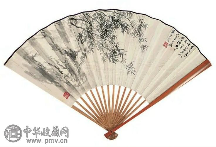 樊浩霖 1941年作 墨竹图 扇面 水墨笺本