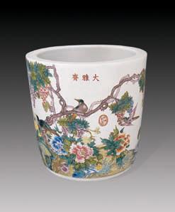 粉彩花鸟花盆收藏资讯|艺术家|书画家|书画名人|书法家-中华收藏网