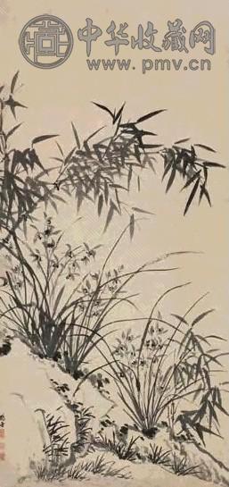 杨晋 兰竹 立轴 水墨纸本