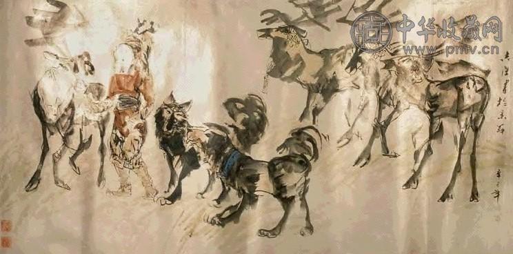 于志学 塞外风情 镜心 设色