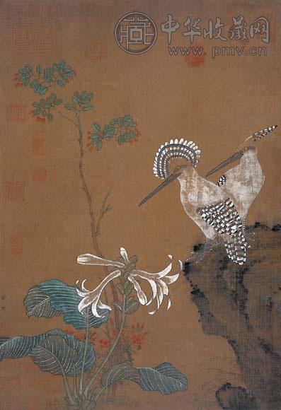 徐熙(款) 花鸟 立轴 设色绢本