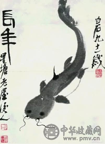 齐白石 1954年作 长年 镜心 水墨纸本