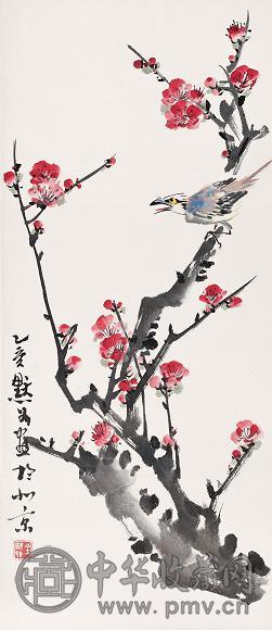 金默如 花鸟 立轴 设色纸本