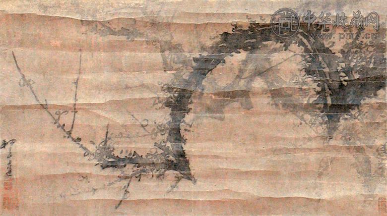 万上遴 梅花 立轴 水墨纸本