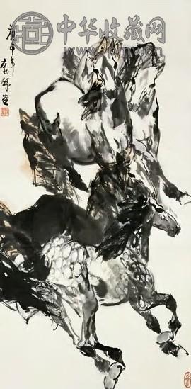 当代 刘勃舒 奔马 轴