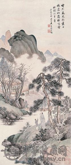 吴子深 仿刘松年笔山水 立轴 纸本