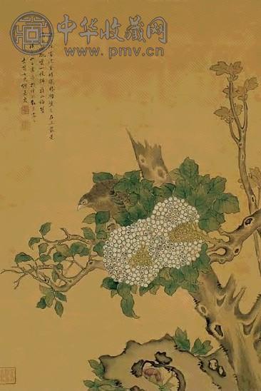 清 缪嘉蕙 花鸟 轴
