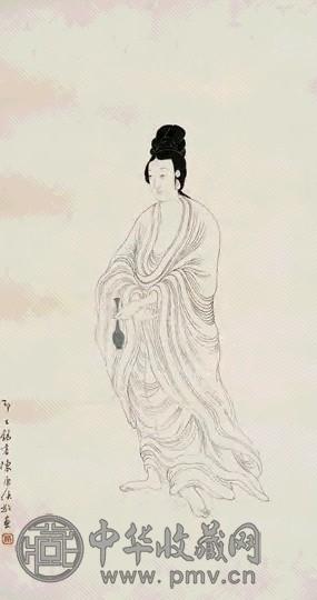 陈康侯 观音大士图 立轴 水墨纸本