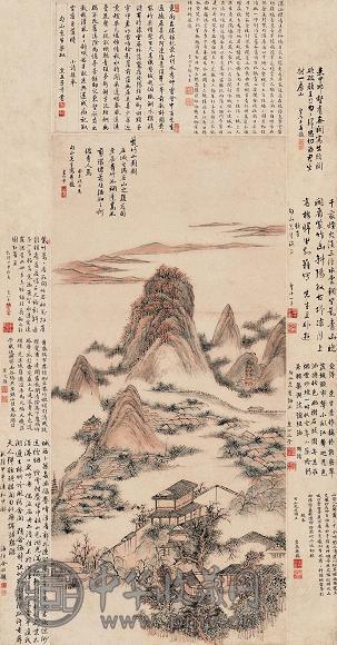 永瑢 癸未(1763年)作 紫竹山园图 立轴 设色纸本