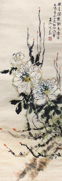 霍春阳 牡丹富贵 立轴 设色纸本