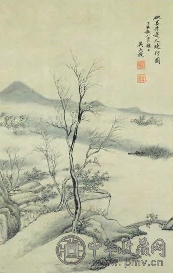 清代 吴大澂 仿吴历晓行图 轴