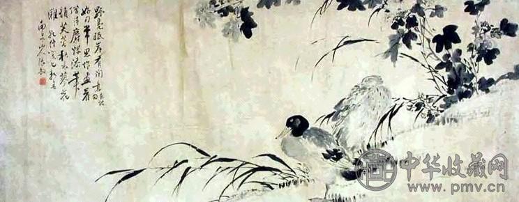 张敔 花鸟 横幅 水墨纸本