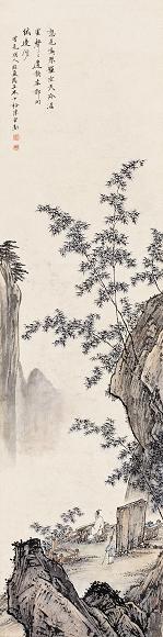 陈少梅 鸣声遗韵 立轴 设色纸本